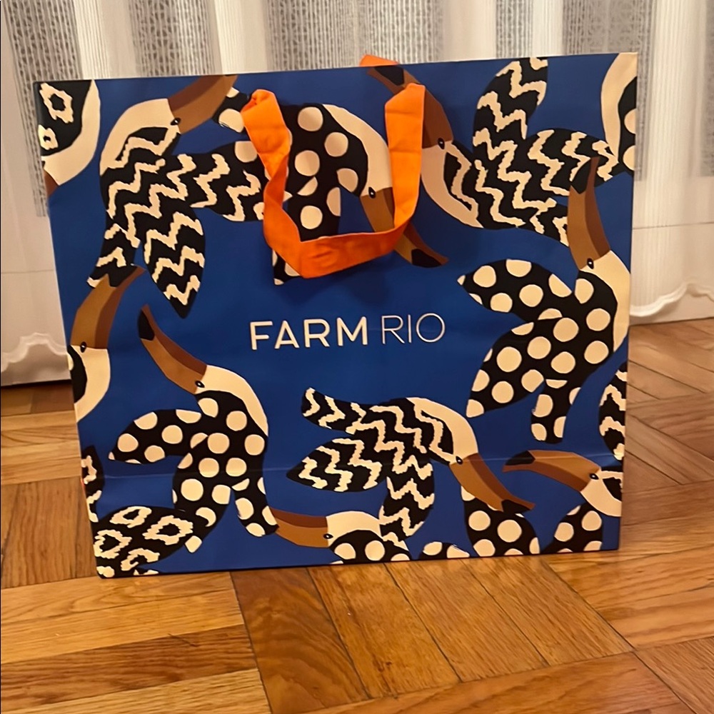 FARM Rio Vibrant Blue and Orange Patterned Bag